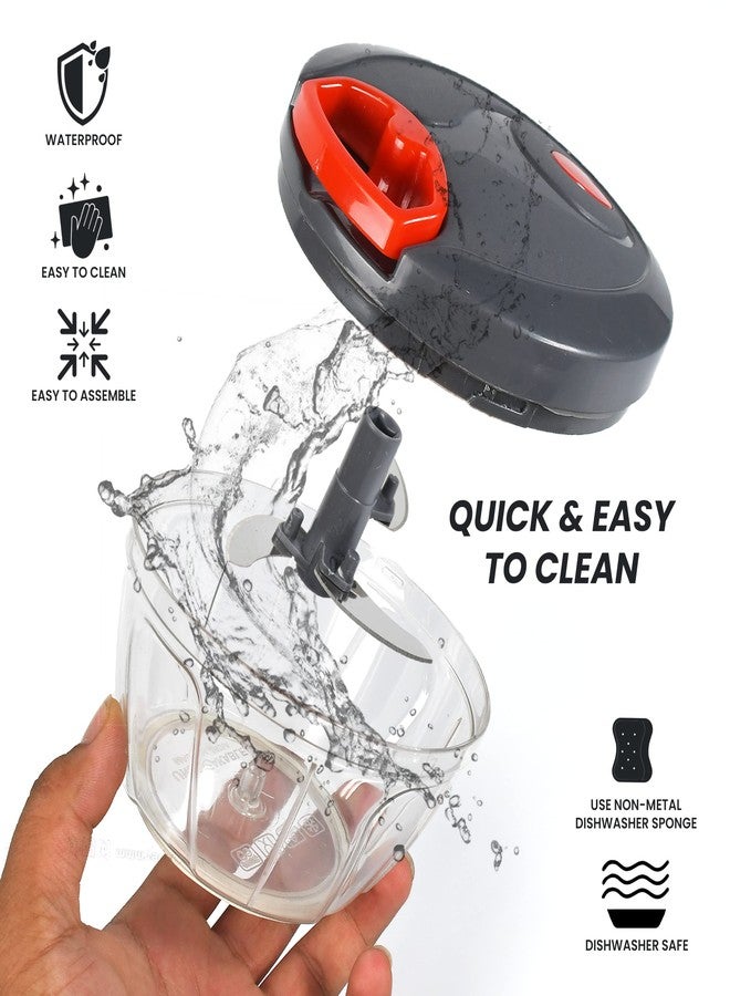 Oblivion Chopper for Kitchen | Vegetable Chopper & Cutter | Onion Chopper | Chopper for Kitchen Use | Hand Chopper for Kitchen | Cutter with 3 Blades for Chopping (Grey 450-ML) - Image 3